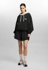 Spodenki dresowe damskie oversize Prosto Baloon sprane czarne