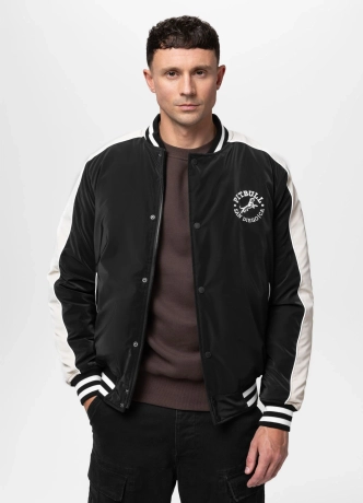 Kurtka męska przejściowa bejsbolówka Pit Bull Manolito czarno/biała