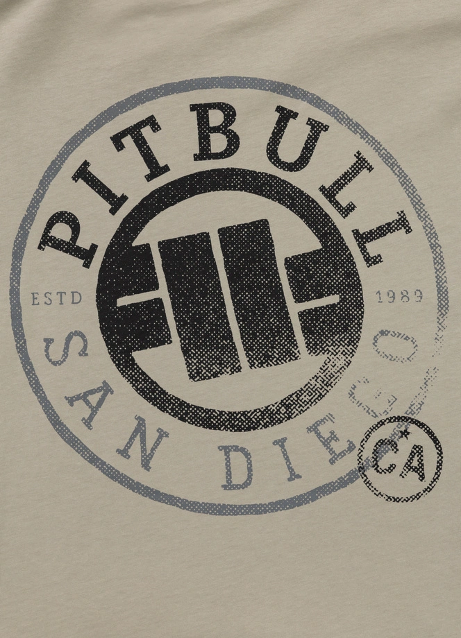 Koszulka męska T-Shirt Pit Bull Pitbull SD Stamp szara oliwkowa