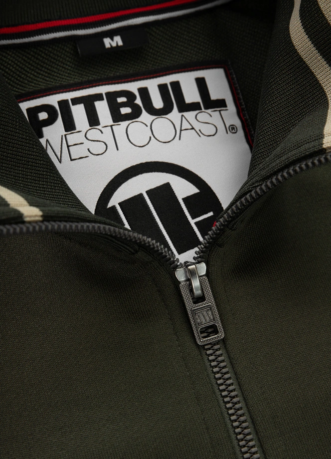Bluza męska rozpinana Pitbull Pit Bull Tape Logo 25 Trackjacket zielona