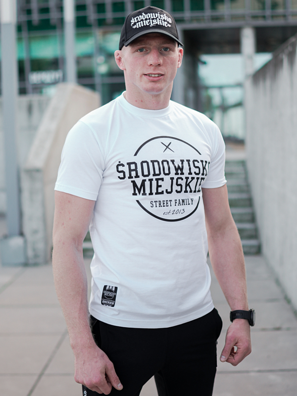 Koszulka męska t-shirt Środowisko Miejskie Theme biała/czarna