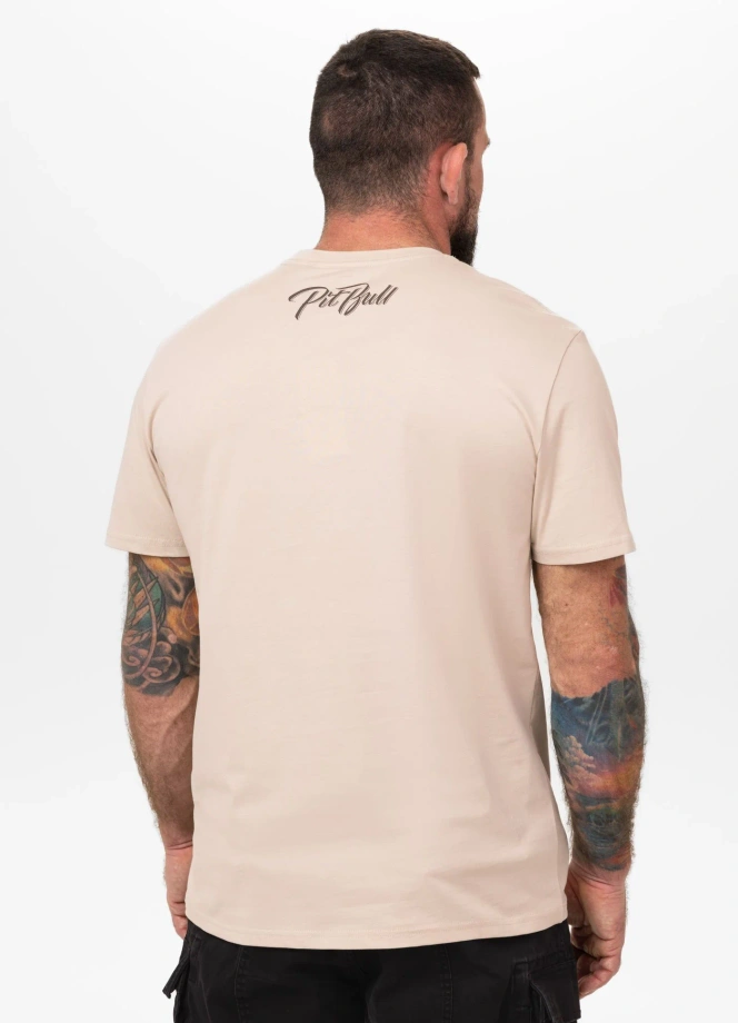 Koszulka męska T-Shirt Pit Bull Pitbull El Jeffe ultra jasna kremowa