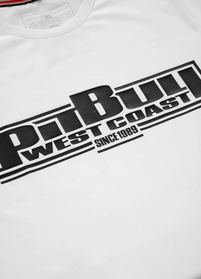 Koszulka męska T-Shirt Pit Bull Pitbull Classic Boxing Slim Fit biała