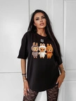 Koszulka damska T-shirt Olavoga Heart Side czarna