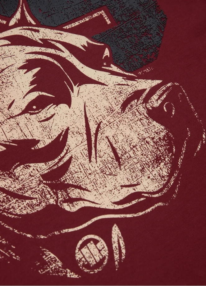 Koszulka męska T-Shirt Pit Bull Pitbull Dog 89 bordowa