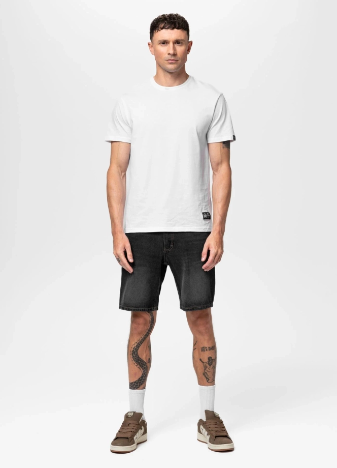 Spodenki szorty jeans męskie Pitbull Wash Bayside czarne