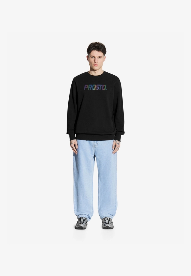 Bluza męska Prosto Holo crewneck czarna