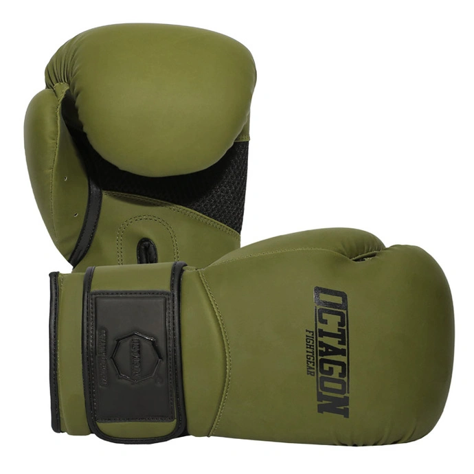 Rękawice bokserskie Octagon Matt khaki zielone