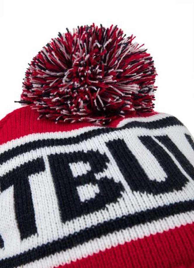 Czapka zimowa z pomponem Pit Bull Beanie Fleming navy/red