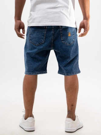 Spodenki szorty męskie jeans Baggy Jigga Wear Crown Gold niebieskie