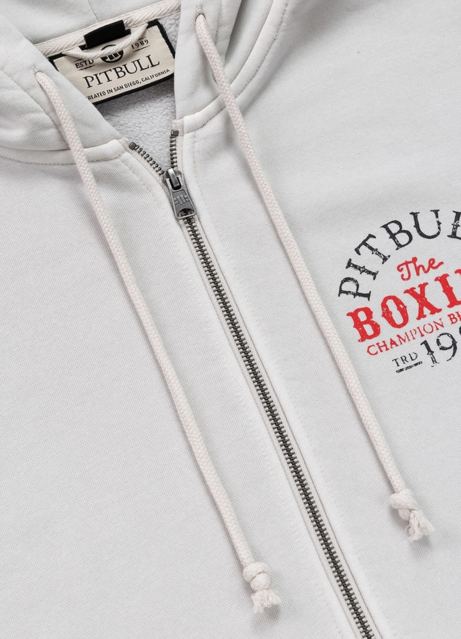Bluza męska rozpinana z kapturem Pitbull Champion Bloodline biała