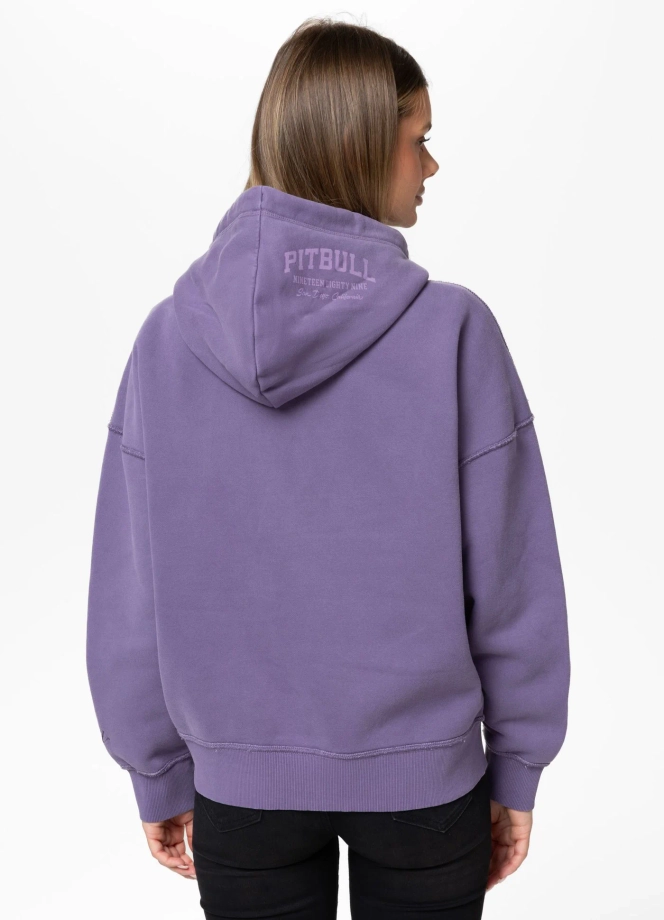 Bluza damska z kapturem Pitbull Washed Love Bites fioletowe