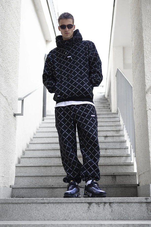 Spodnie dresowe męskie Baggy Mass DNM Monogram czarne