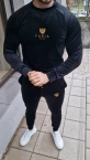 Komplet dresowy welurowy męski Furia Złote Logo Elite czarny
