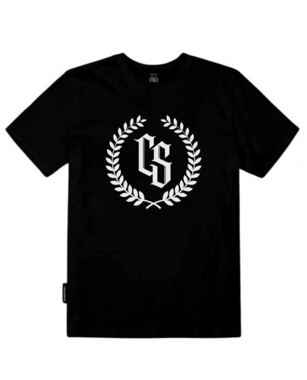 Koszulka męska T-shirt Ciemna Strefa Laur czarna/biała