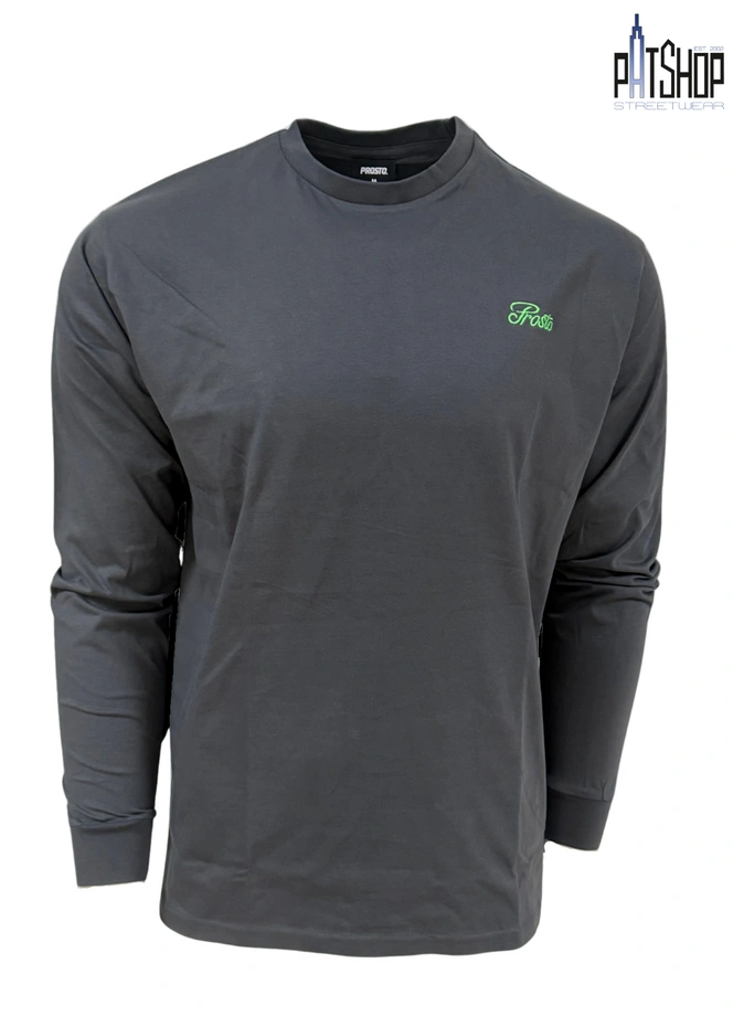 Koszulka longsleeve męski Prosto Coolt grafitowa czarna