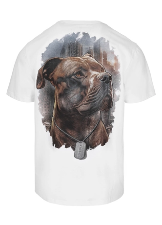 Koszulka męska T-Shirt Pit Bull Pitbull Hero biała