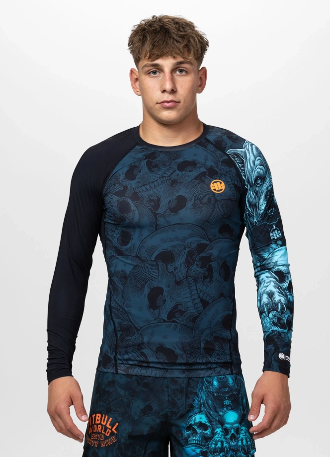 Koszulka męska rashguard Pitbull Longsleeve Guardian Angel czarna