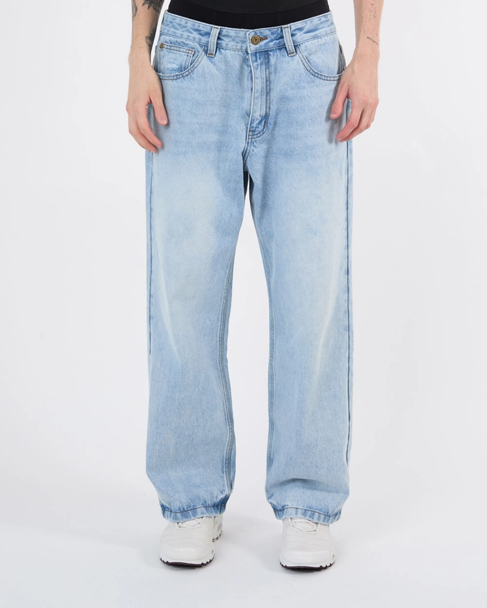Spodnie męskie Jeans Baggy Prosto Shield niebieskie