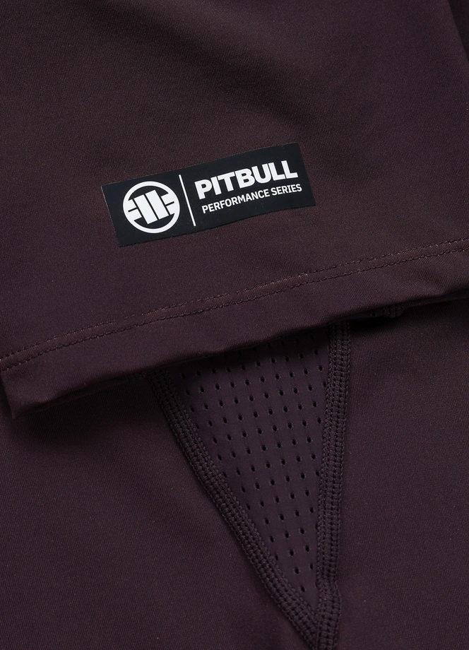 Koszulka męska rashguard Pitbull Logo Palms brązowa