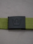 Pasek parciany Jigga Wear Simple Crown zielony