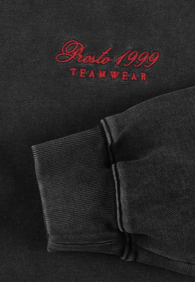 Bluza męska rozpinana z kapturem Prosto Team Washed czarna