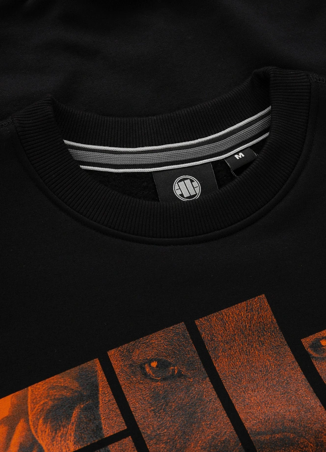 Bluza bez kaptura Pitbull Pit Bull Orange Logo crewneck black