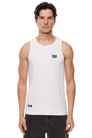 Koszulka męska Tank Top Mass Dnm Signature Patch biała