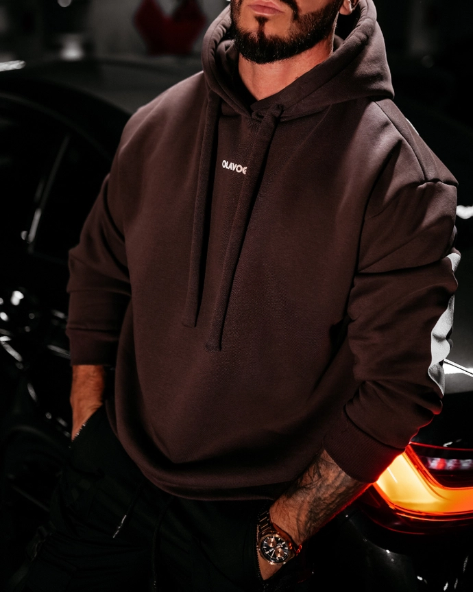 Bluza męska z kapturem Olavoga Vinta brązowa