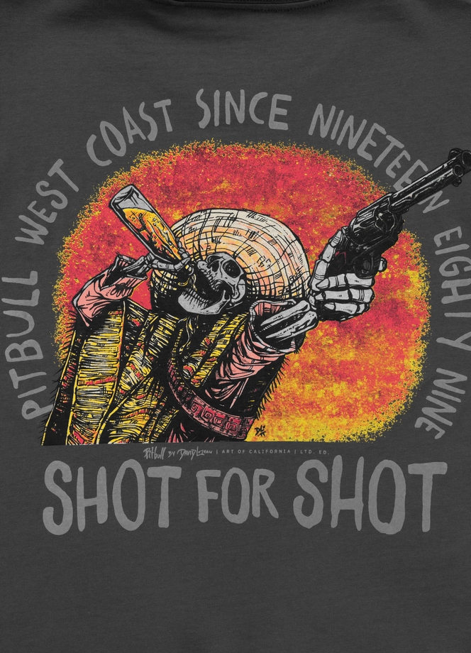 Koszulka męska T-Shirt Pit Bull Pitbull Shot For Shot grafitowa szara