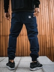 Spodnie męskie Jogger Jeans Jigga Wear Crown Stitch granatowe/białe