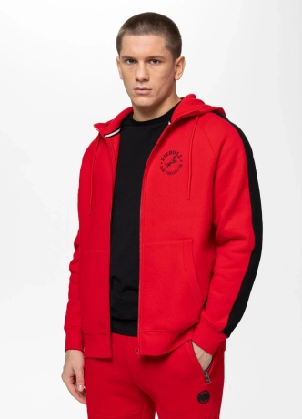 Bluza męska rozpinana z kapturem Pit Bull San Diego CA czerwona