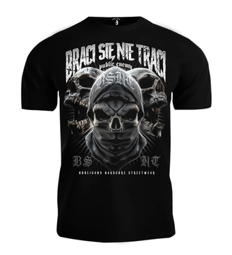 Koszulka męska T-shirt Public Enemy BSNT Czaszki Hooligans Hardcore czarna
