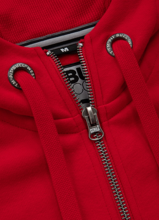 Bluza męska z kapturem Pitbull Pit Bull Small Logo 24 ZIP hooded czerwona
