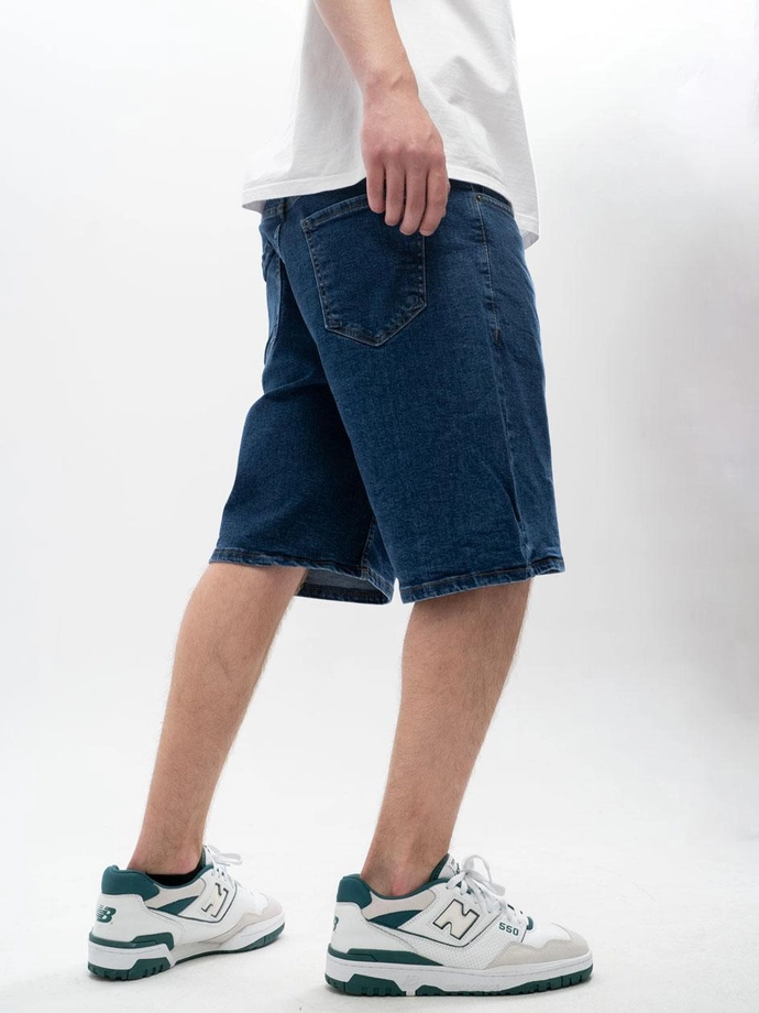 Spodenki szorty męskie jeans Jigga Wear Small Outline Crown niebieskie