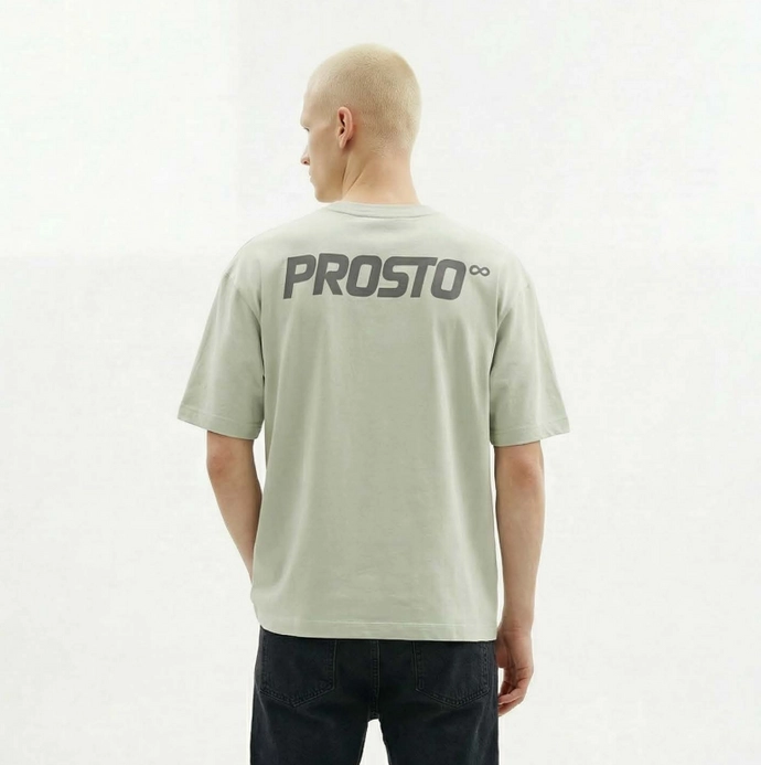 Koszulka męska t-shirt oversize Prosto Big Log Infinity miętowa zielona