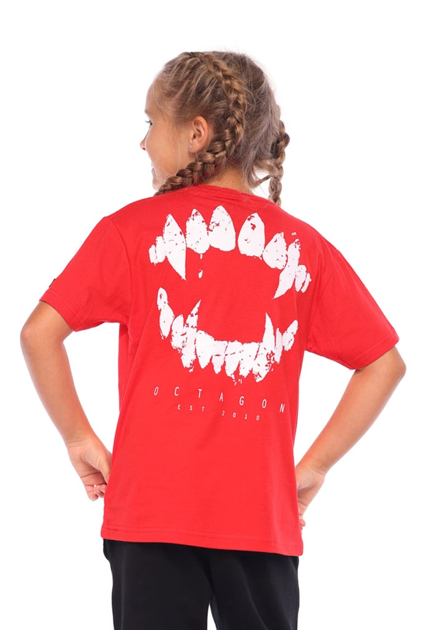 Koszulka t-shirt dziecięcy Octagon Zęby czerwona