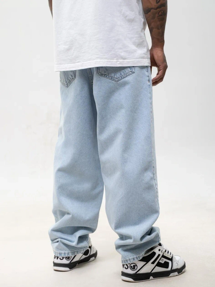 Spodnie męskie Jeans Super Baggy Jigga Wear New Outline Bleached niebieskie