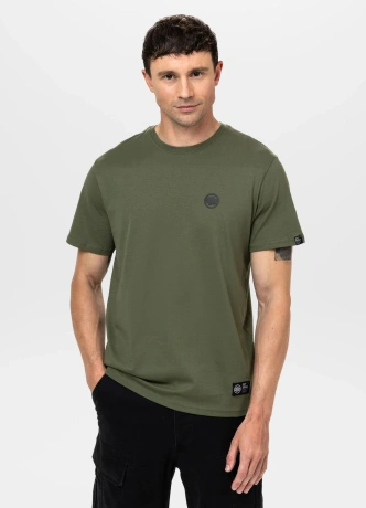 Koszulka męska T-Shirt Pitbull Small Logo oliwkowa zielona