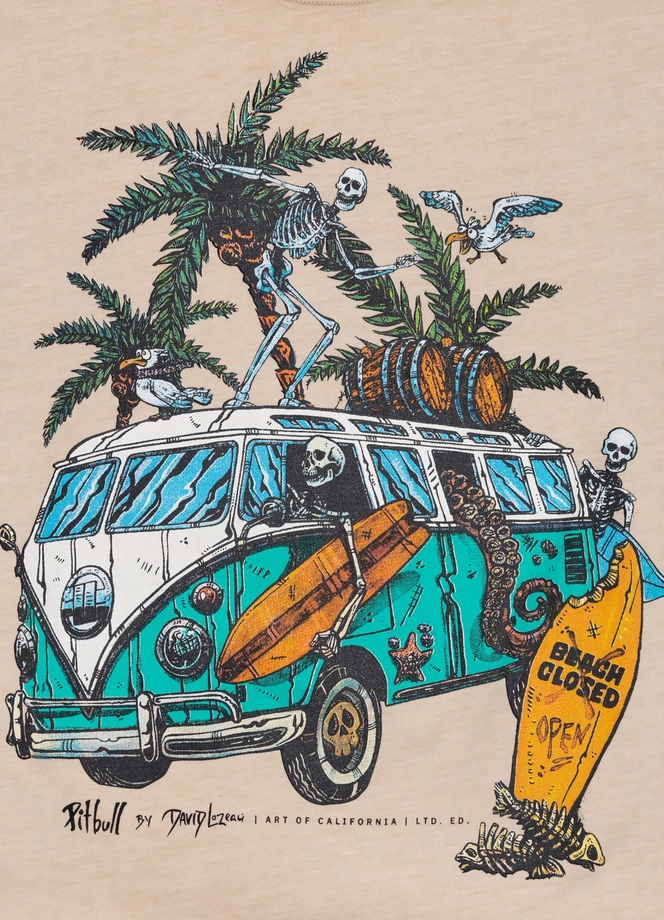 Koszulka męska T-Shirt Pit Bull Pitbull Open Beach ultra kremowa