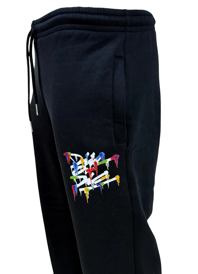 Spodnie męskie dresowe baggy Diil Die Splash czarne