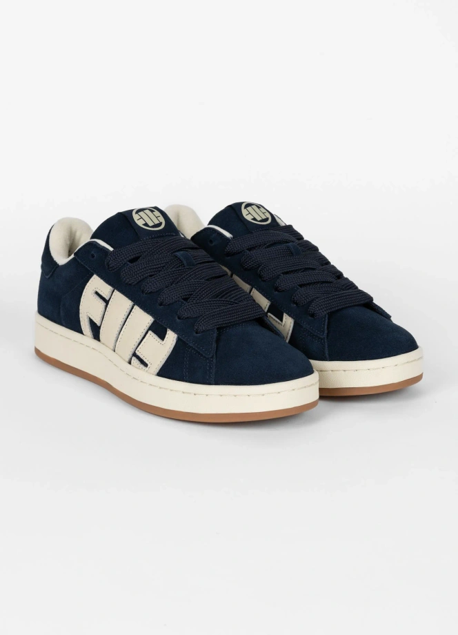 Buty sportowe sneakersy męskie Pit Bull Walker Logo ciemno niebieskie