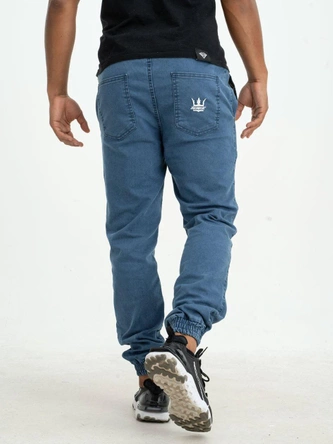 Spodnie Jeans Jogger Jigga Wear Crown jasne niebieskie