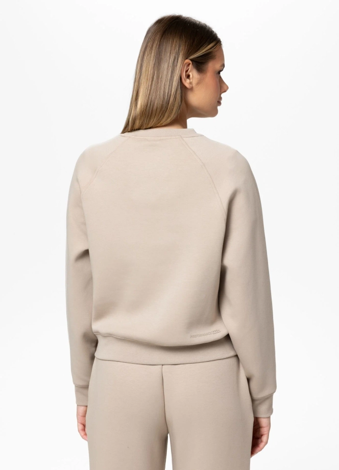 Bluza damska bez kaptura Pitbull Discovery 25 beżowa