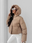 Kurtka zimowa damska Olavoga Pufy beżowa