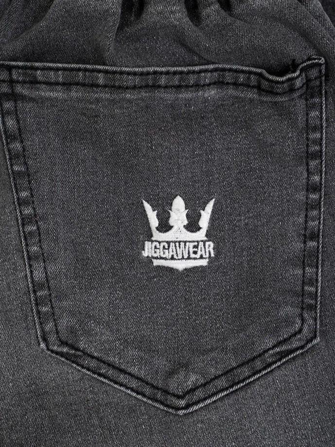 Spodnie męskie Jogger Jeans Jigga Wear Crown szare