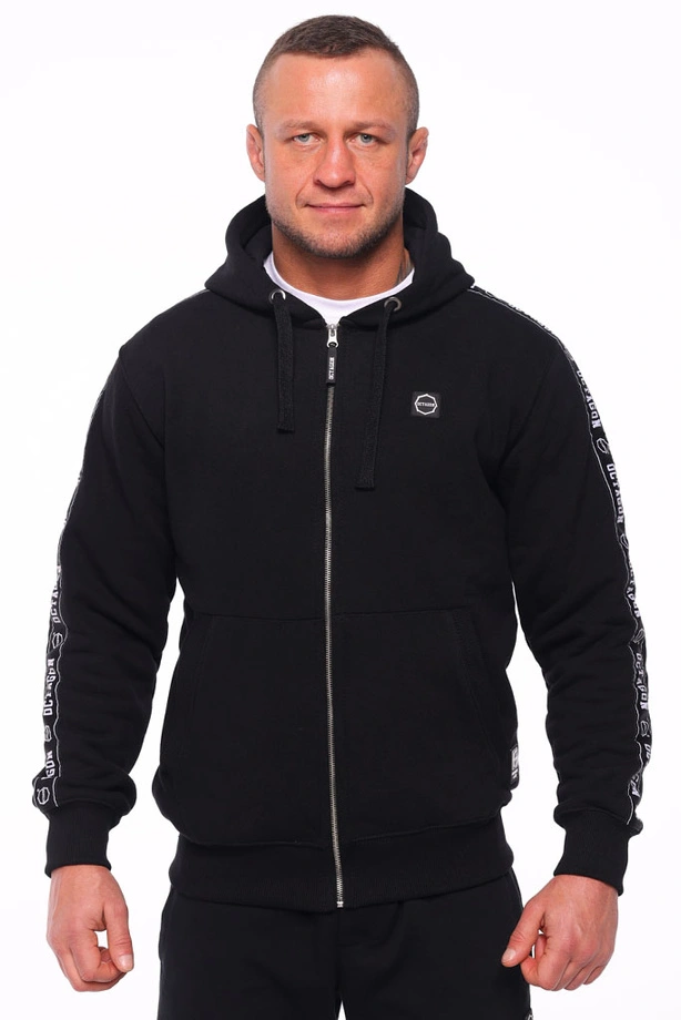 Bluza z kapturem Octagon ZIP STRIPE czarna