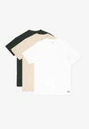 Koszulka męska t-shirt Prosto Basic zestaw 3pack multi biały/kremowy/zielony