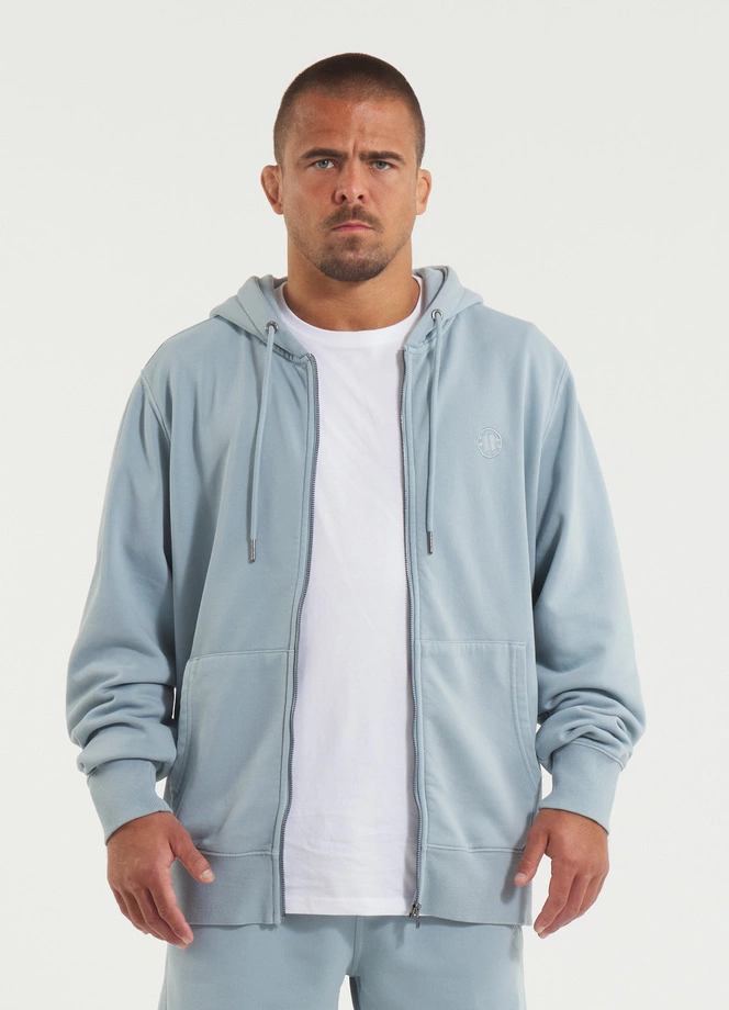 Bluza męska z kapturem Pitbull Pit Bull Lancaster 2 ZIP Washed jasno niebieska