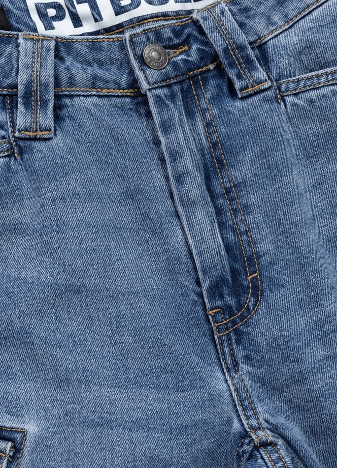 Spodenki szorty jeans bojówki męskie Pitbull Classic Wash Strandway niebieskie